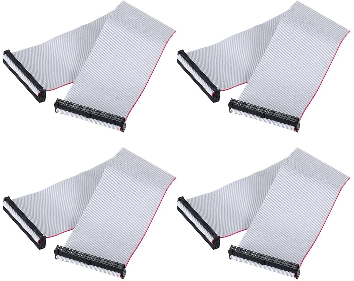 4 stuks IDC lintkabel, 2,54 mm raster 63 mm breedte 30 cm lengte 50 pin FC naar FC lintstekker jumperkabel voor pc, LED-displays