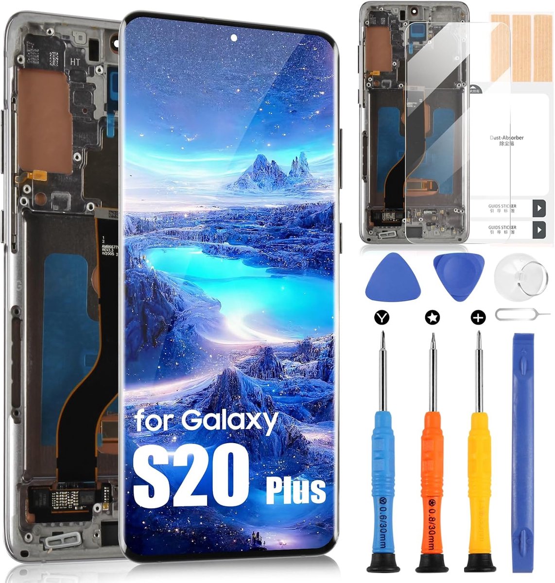 Lcd-scherm voor Samsung Galaxy S20+ Plus SM-G985 SM-G985F SM-G985F/DS LCD-display vervanging touchscreen Digitizer Assembly met reparatieset (Incell met frame, zonder vingerafdruk)