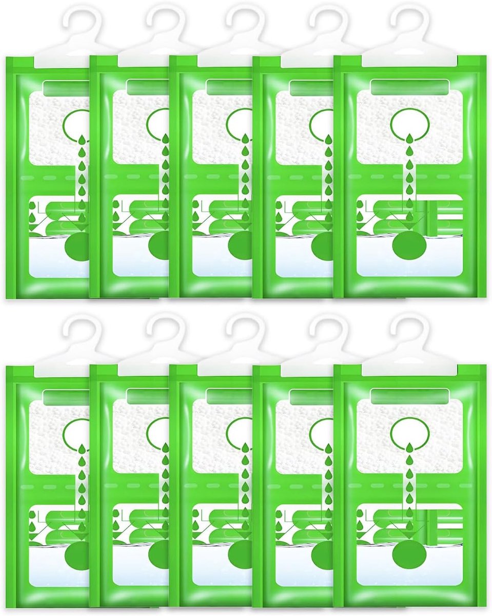 Dailygoods- Vochtigheidsabsorber 10 Pack - Kledingkast Ontvochtigingszakken - Vochtvanger - Schimmelpreventie - Veilig en Betrouwbaar - Efficiënte Voc