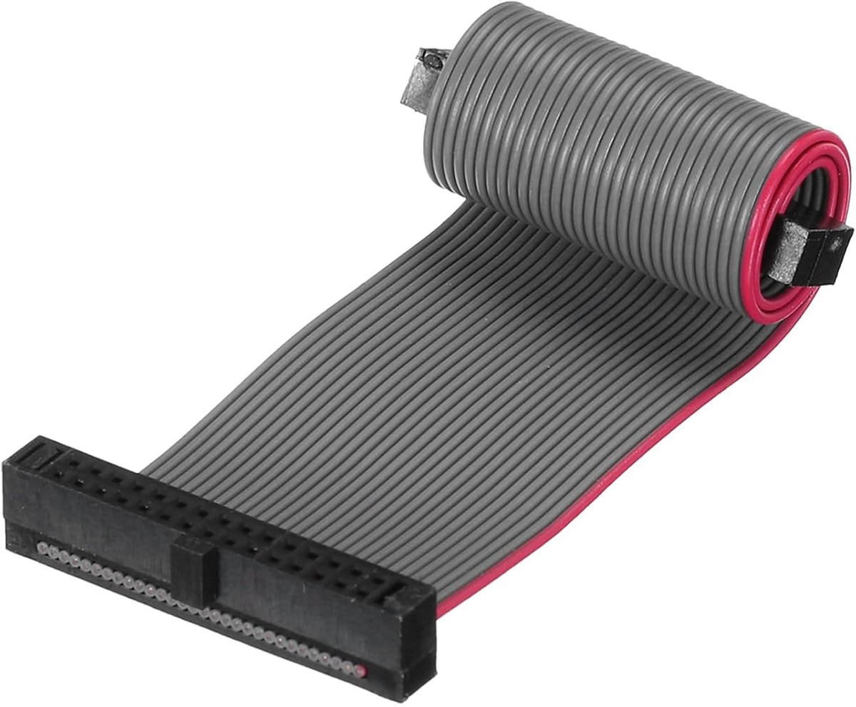 Platte bandkabel IDC, FC/FC-stekker, bus, type A, 30-polig, stijging van 1,27 mm, lengte 10 cm, donkergrijs