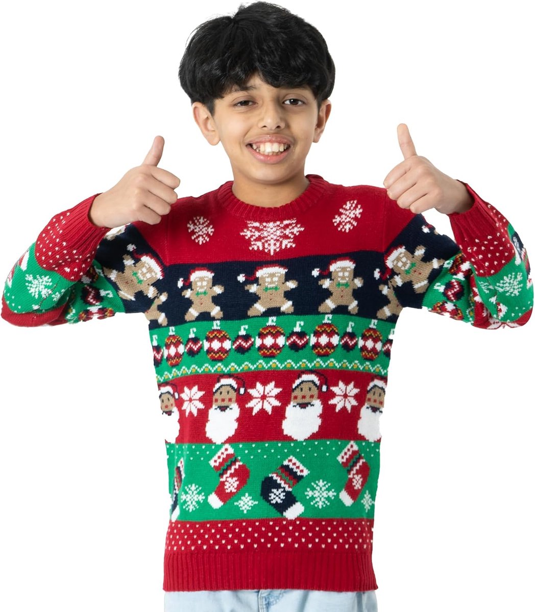 Xams Trui voor jongens en meisjes, uniseks, kerstman, sneeuwpop, rendier, pinguïn