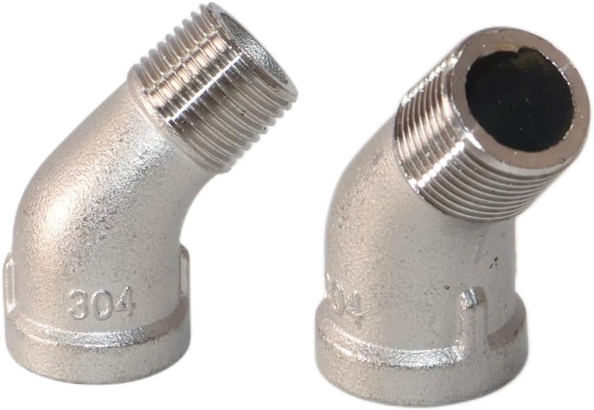 2-Pack 304 RVS Elleboog, 3/8 Inch DN10