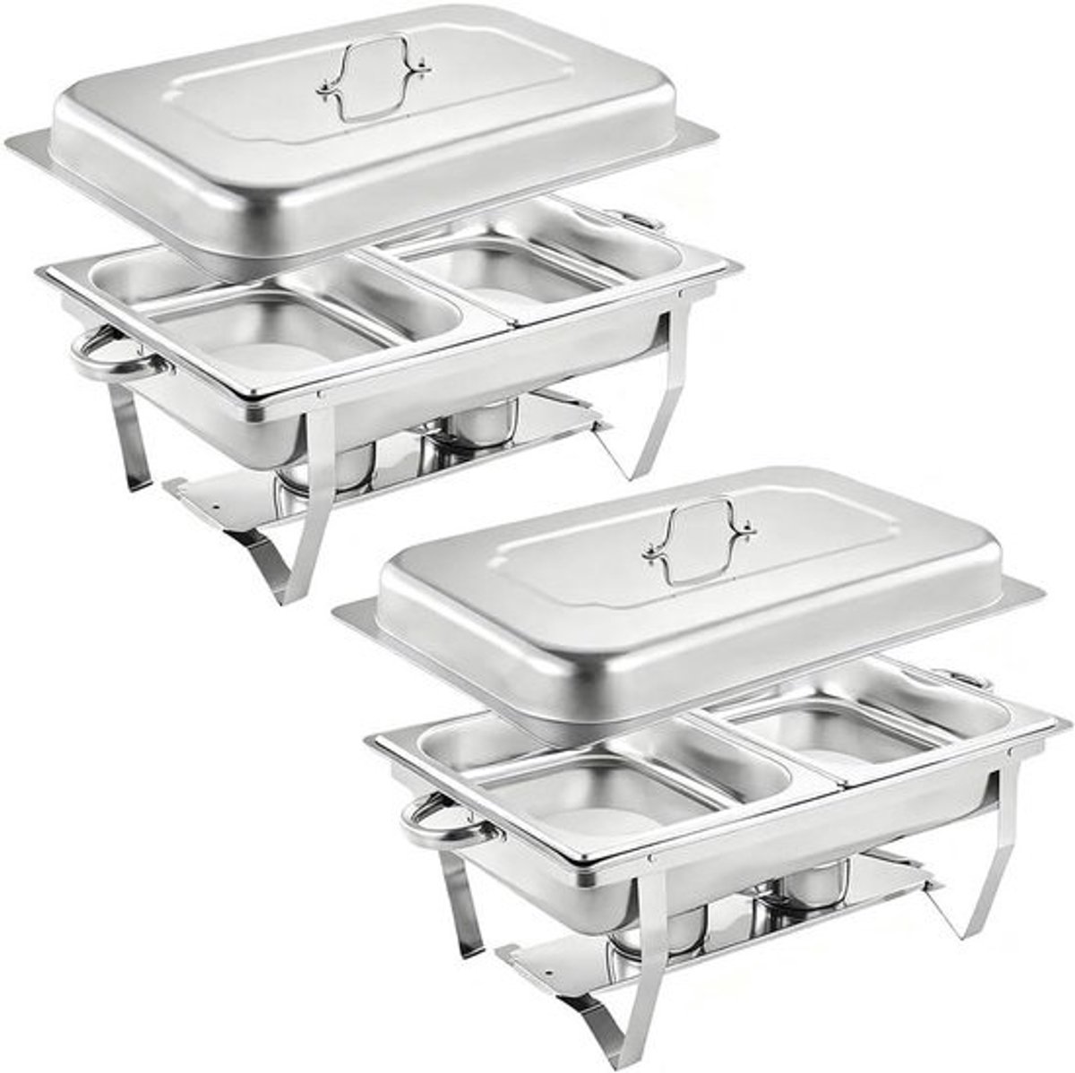 Verwarmd Buffet - Voedselwarmer - Buffetten Serveren - Roestvrij Staal - 55 x 35.5 cm - Zilver