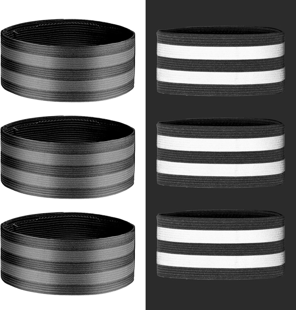 Dailygoods- Reflectorband 6 Stuks - Reflecterende Kledingclips - Velcro Sluiting - Polyester - Veiligheid voor Fietsen/Joggen - Hoogzichtbaar tot 100
