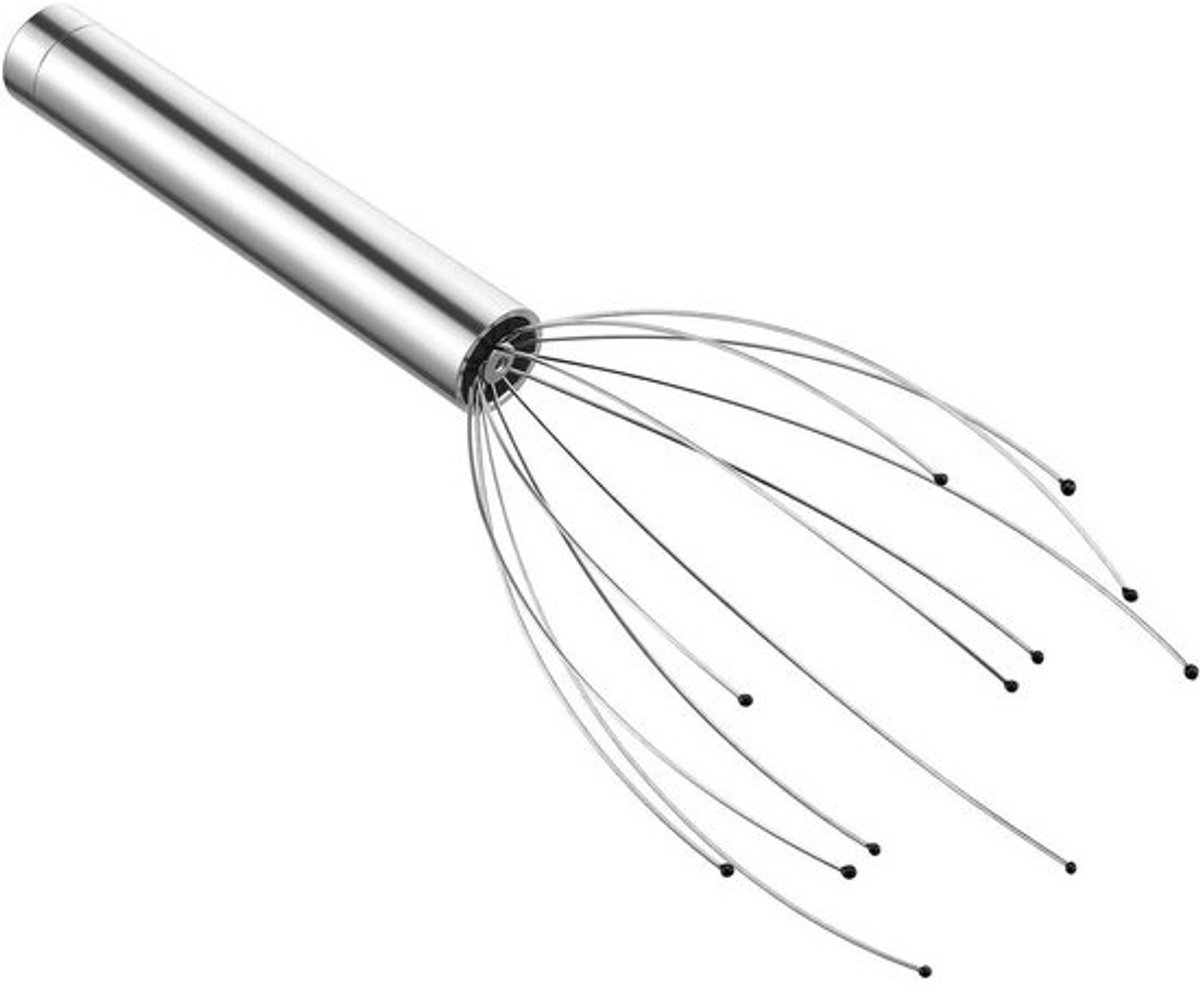 Elektrische Massage Klauw - Hoofdhuid Stimulator - Ontspanning Hoofdhuid - Vibrerende Massage - 28 cm - Zilver