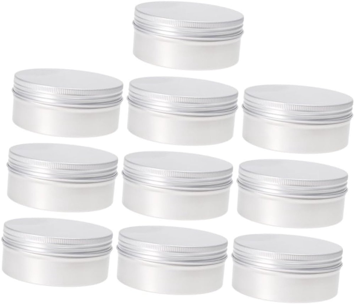 10 Stuks Herbruikbare Aluminium Blikjes met Schroefdeksel Ronde Cosmetische Potten van Geschikt voor Olie Wax Crèmes Naadloos Gevormd in Gebruik