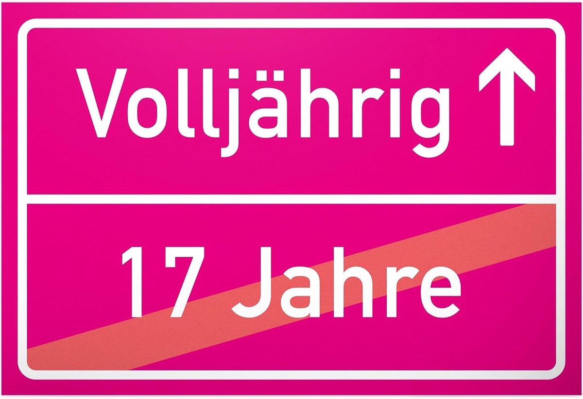 Vuljarig (17 jaar) plaatsnaambord roze, cadeau 18e verjaardag beste vriend/vriendin, cadeau-idee volle jaardag, klein geschenk 18 verjaardagsfeestje