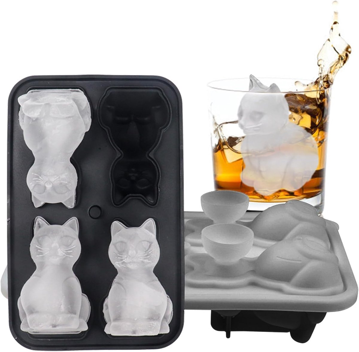 Ijsblokjesvorm met deksel, ijsblokjesvorm met deksel, ijsblokjesvorm voor whisky, bier, wijn, koffie
