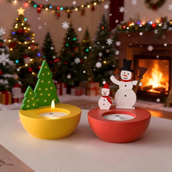 2 stuks kerst kaarsvorm siliconen, doe-het-zelf kerstboom kaarsvorm siliconen vormen gietvormen kaarsenhouder voor doe-het-zelf geurkaars Kerstmis gietvormen siliconen gipsvormen om te gieten — afbeelding 3