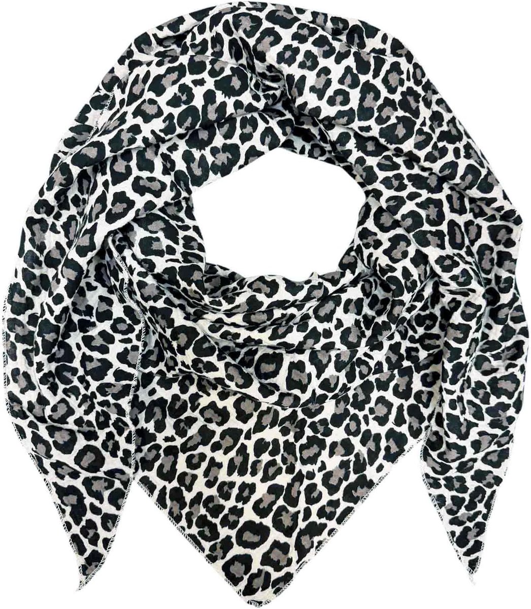 Driehoekige gebreide sjaal luipaard lente sjaal 100% katoen Made in Italy Fashion doek driehoekige sjaal stola herfst lente doek Leo