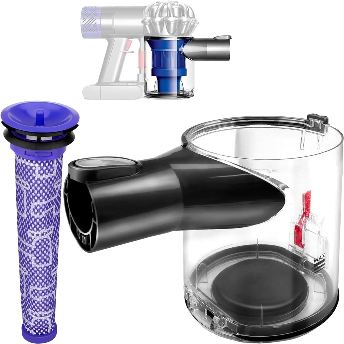 Stofzuigercontainer voor Dyson V6 DC58 DC59 DC62 DC74 Stofzuiger Onderdelen