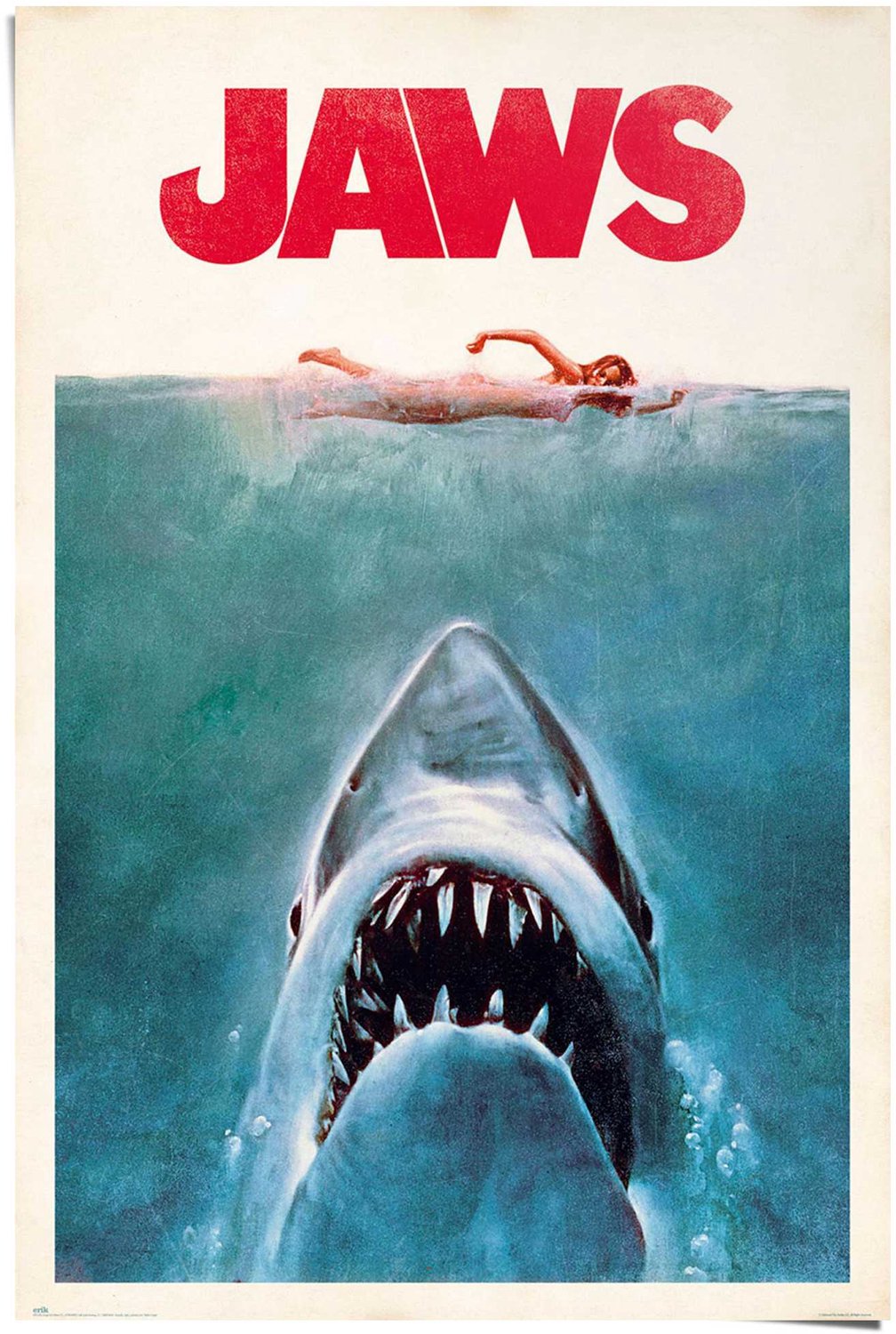 Reinders Poster Jaws - 91,5 x 61 - Papier - REINDERS blauw