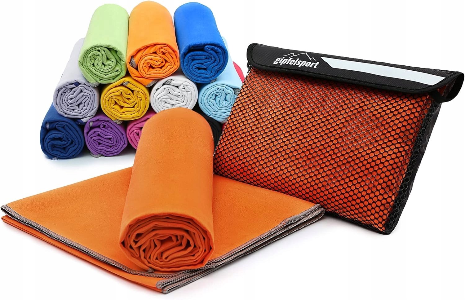 Microvezel Handdoek Sneldrogend Sport Strand Reizen 180x80 & 80x40cm 2 Stuks