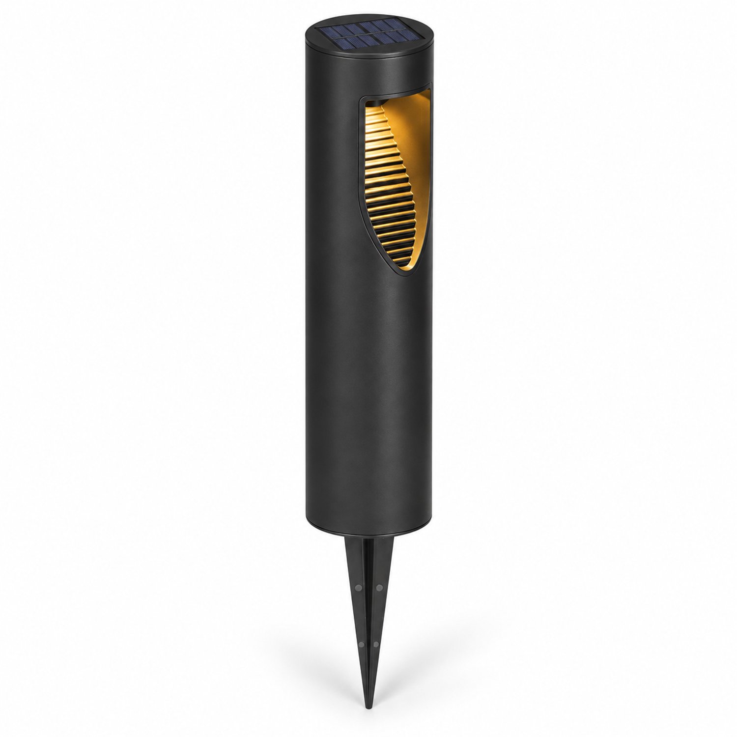 Solar Tuinlamp - 1 Stuk - Modern - 45 cm - Zwart - Warm Wit