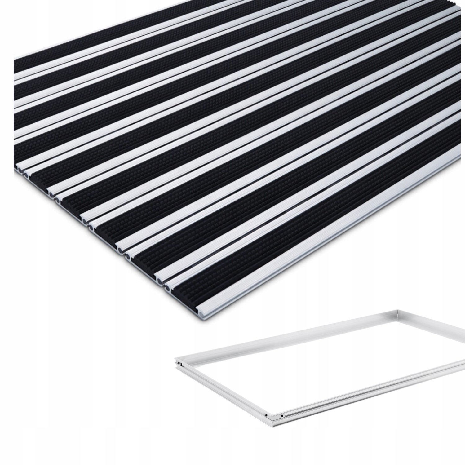 Polentex Combi Junior 12 Rubber Deurmat met Aluminium Frame 100x80cm