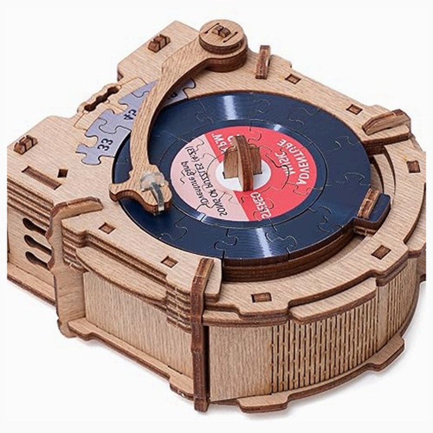3D Houten Grammofoon Puzzel - Interactieve Escape Room voor Volwassenen