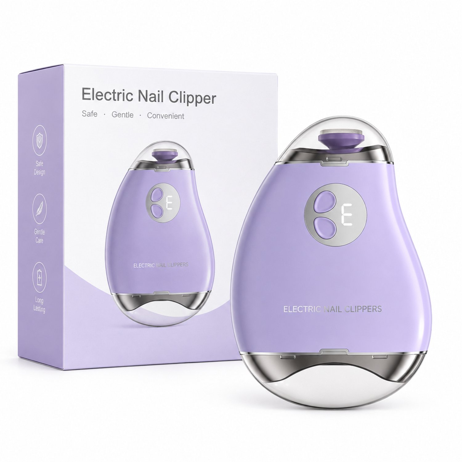 elektrische nagelknipper - Paarse nagelvijl, 130g - Voor dagelijkse nagelverzorging thuis - Engelstalige verpakking