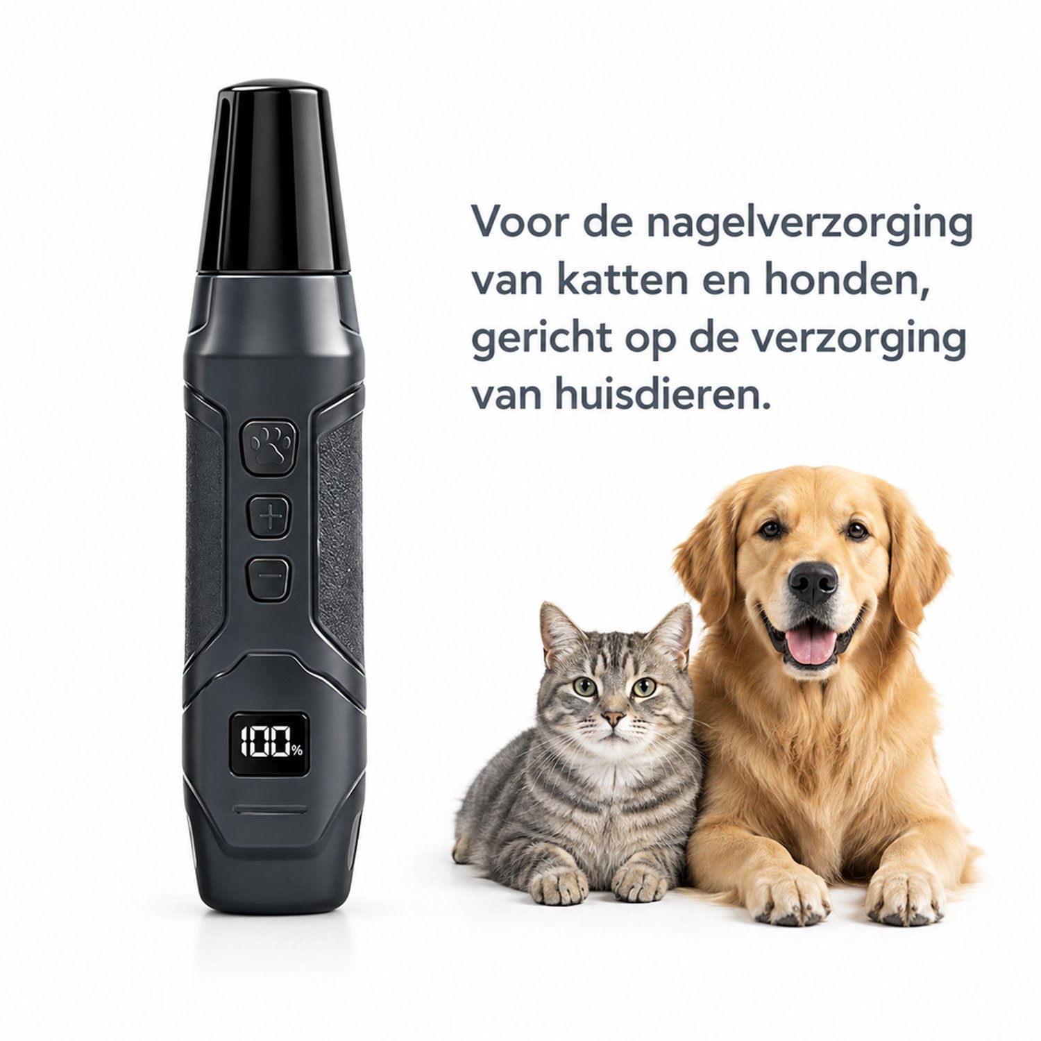 elektrische nagelknipper voor huisdieren - Zwart - Nagelverzorging voor katten en honden - Engelstalige verpakking