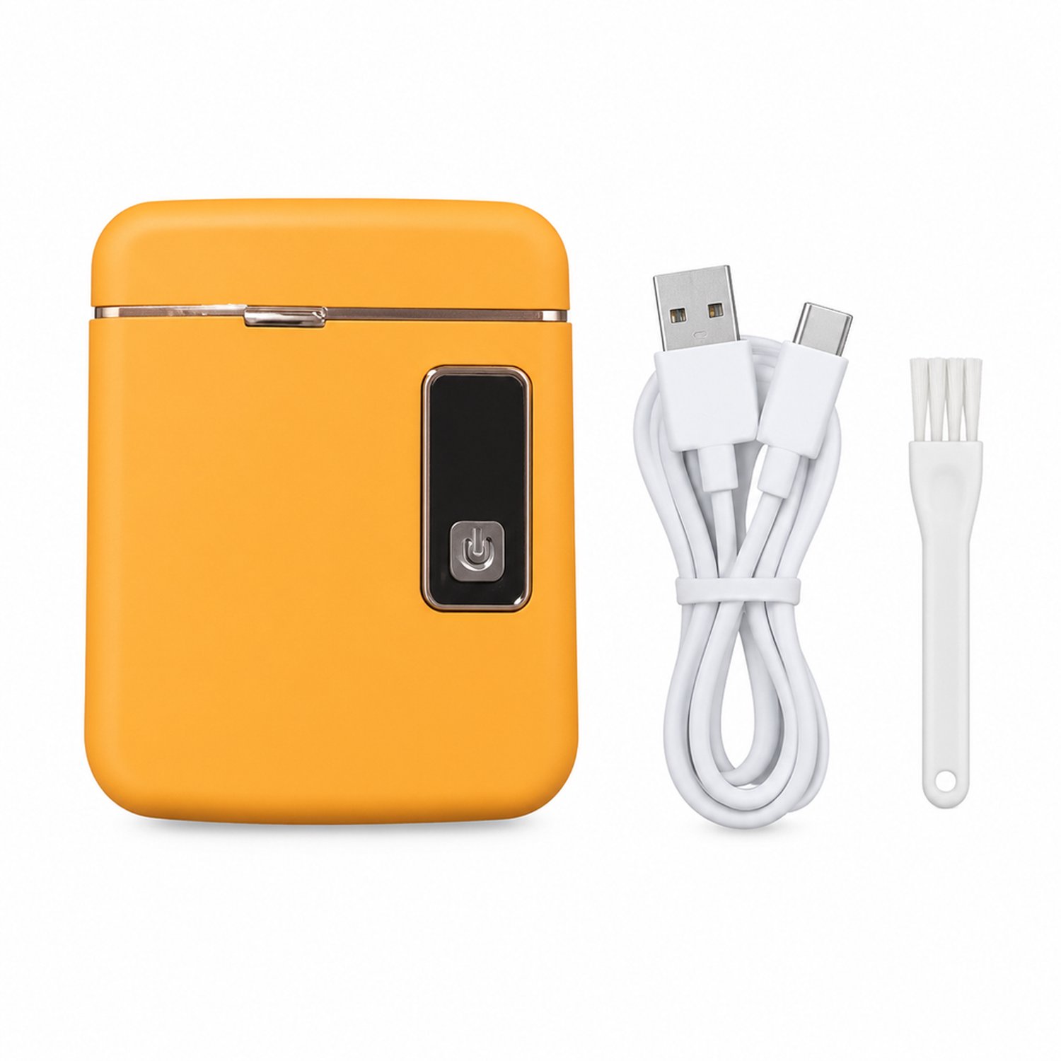 Elektrische nagelknipper - 3 standen - verlichting - voor thuisgebruik - oranjegeel met oplaadkabel en klein borsteltje