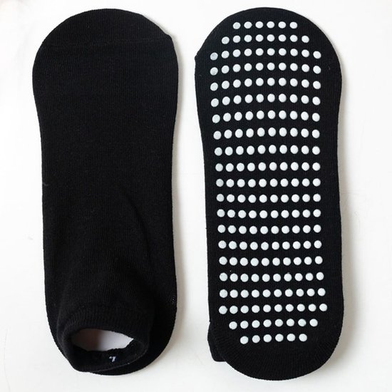 Comfortabele Antislip Yogasokken voor Dames - Rubber Sportsokken Maat 35-42 in Zwart en Grijs — afbeelding 4