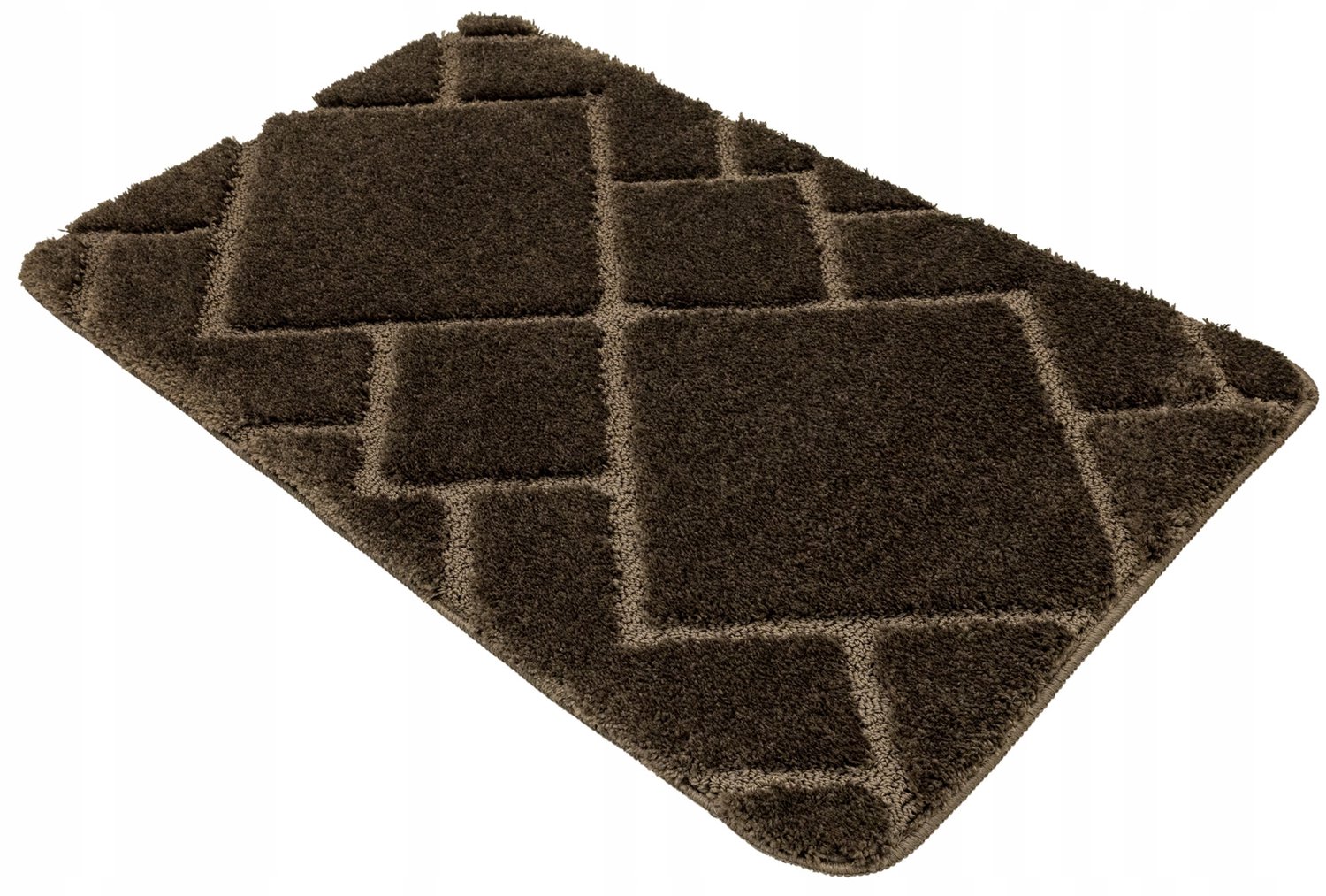 Antislip Badkamermat Bruin Zacht Ruitjes 50x80 cm