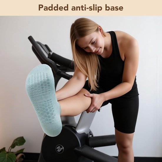 8 Paar Dames Antislip Sokken - Yoga & Pilates - Maat 35-40 — afbeelding 5