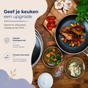 Hybride koppelervlak met RVS en keramisch, voor gezonde en veilige kookervaring. Extreem duurzaam.