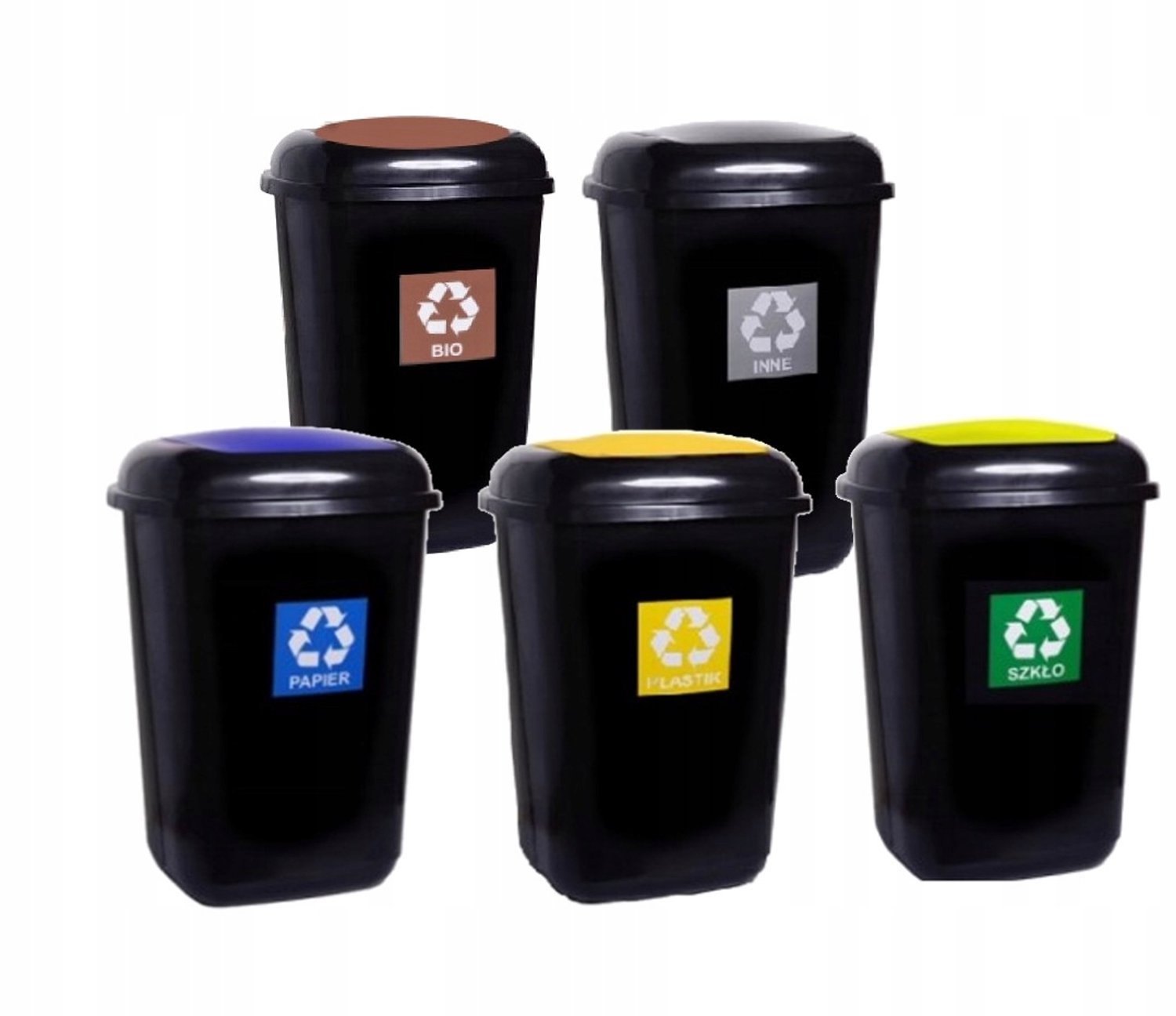 Set van 5 Quatro Afvalscheidingsbakken - 28L per stuk