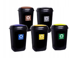 Set van 5 Quatro Afvalscheidingsbakken - 28L per stuk