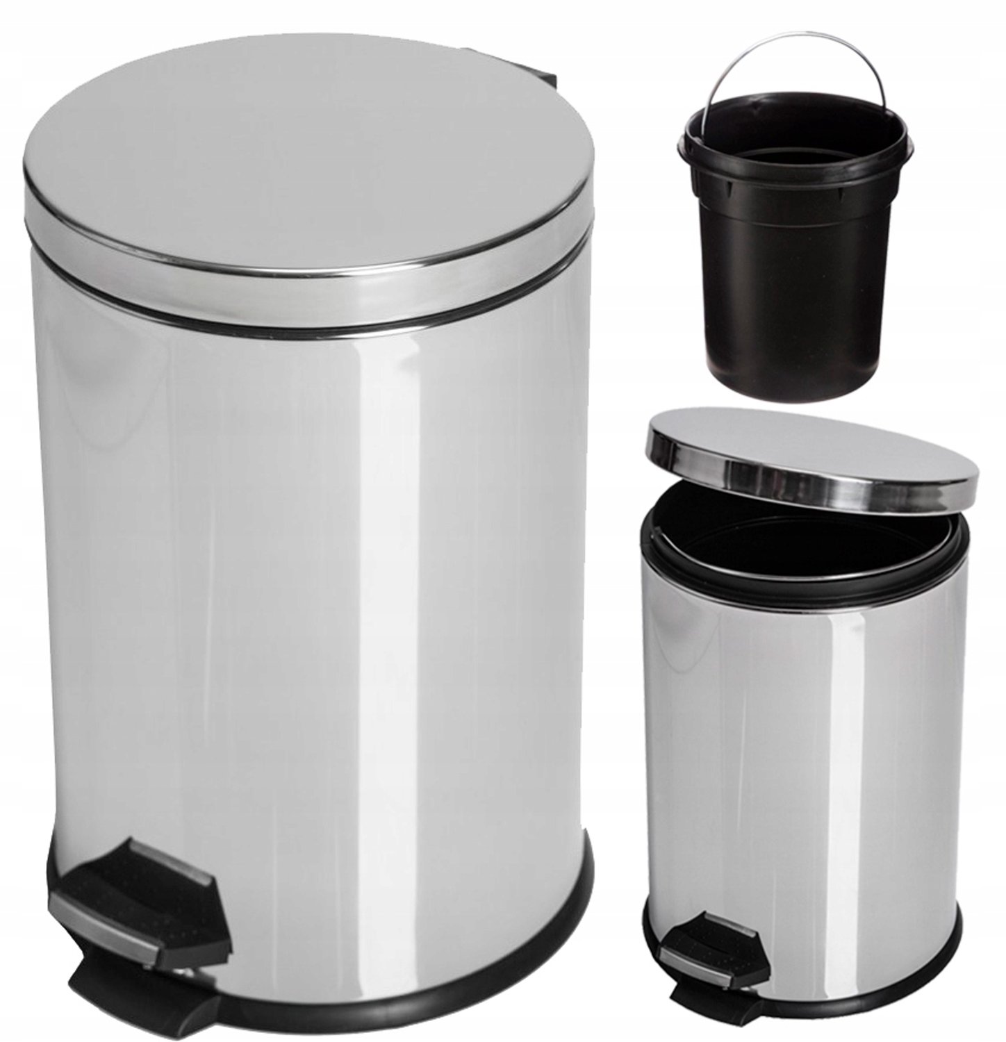 Grote RVS Prullenbak met Pedaal - 30 Liter