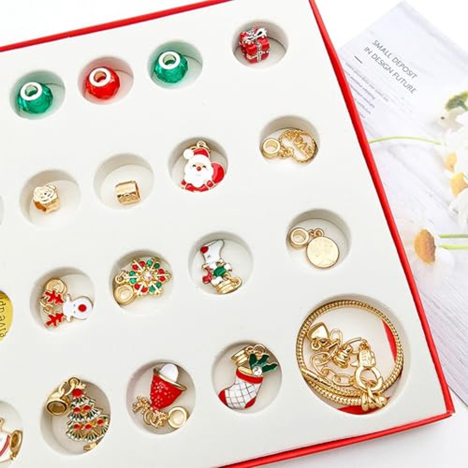 Adventskalender 2026 voor kinderen - Kerstadventskalender 2026 voor meisjes - 24-daagse aftelkalender voor sieraden en cadeaus - Armbandenmaakset – foto 2