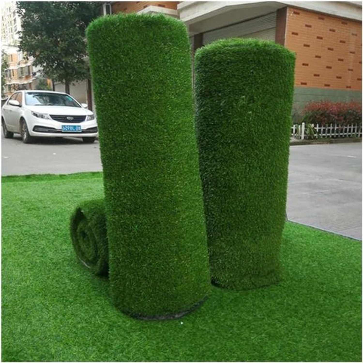 Kunstgrastapijt - Kunstgras voor gazons - Tuindecoratie - Hoge dichtheid, 20MM - 4x4M - Legergroen