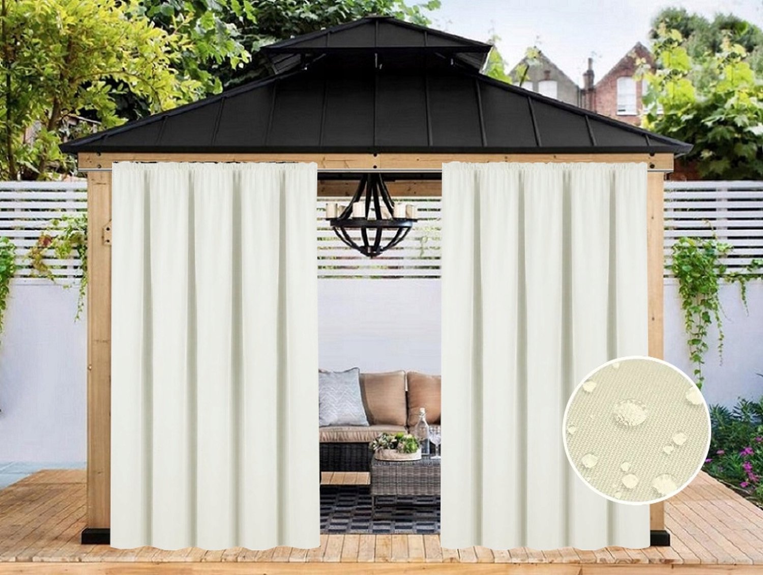 Waterdichte Tuindoek Gordijn 155x230 voor Pergola, Terras & Balkon