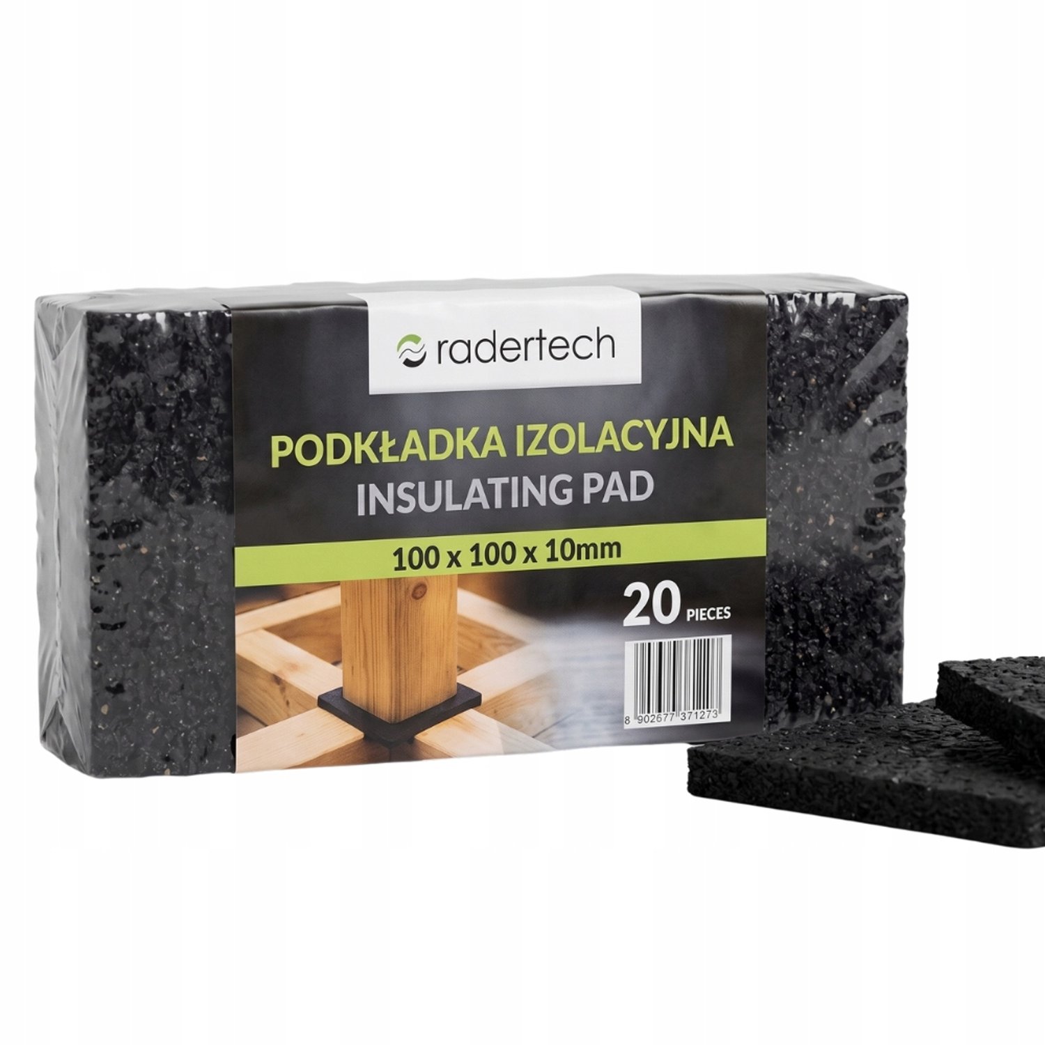 Rubber Isolatie Onderlegger voor Balken - 10x10x10 cm - 20 Stuks