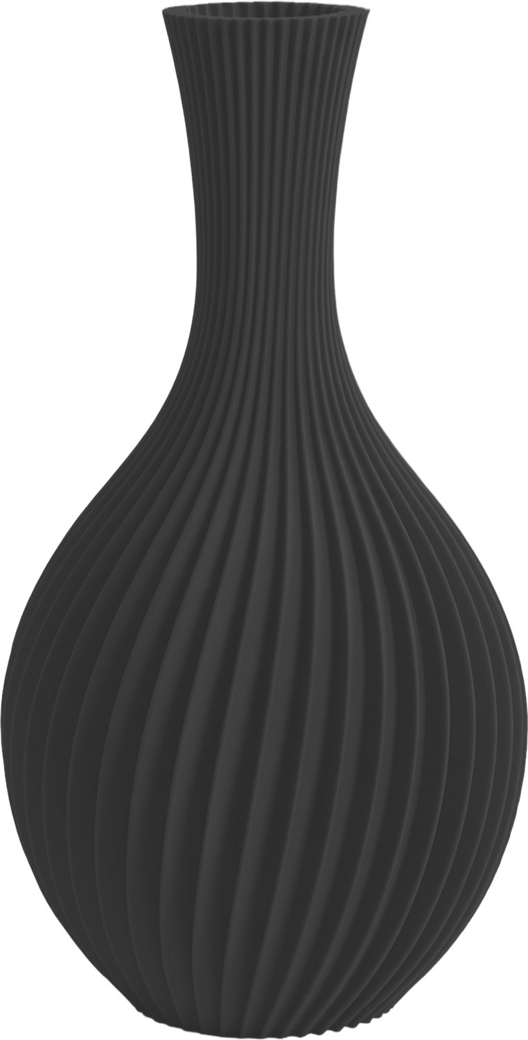 Layvo Iris Vaas - Zwart - 25 cm - droogbloemen vaas - organische vaas - gerecycled plastic