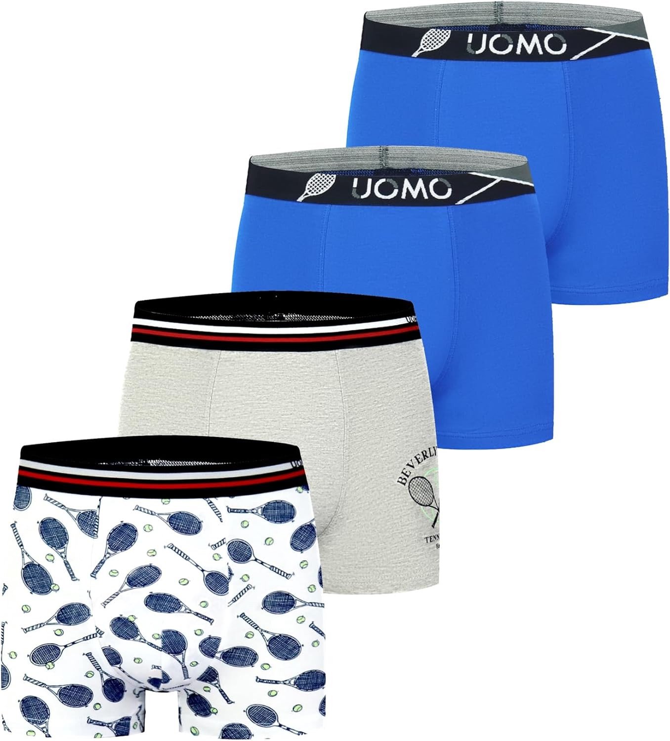 Katoenen Boxershorts voor Jongens, Set van 4 – Ultra Zacht, Multicolor, Beschikbaar in Maten 6-16 Jaar, Comfortabele Onderkleding voor Kinderen