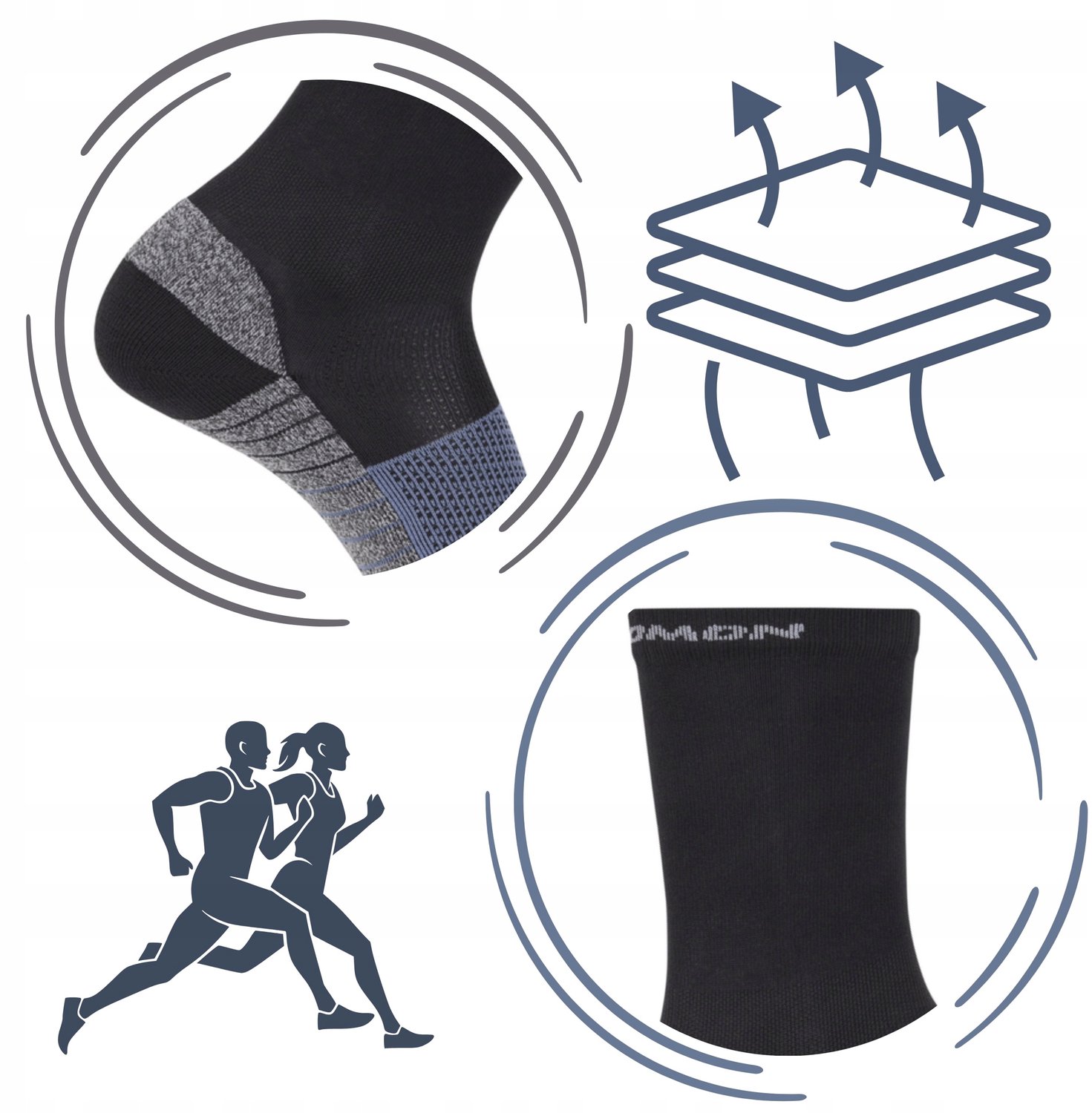 Salomon Aero Crew Hardloopsokken – Ademend & Comfortabel Zwart