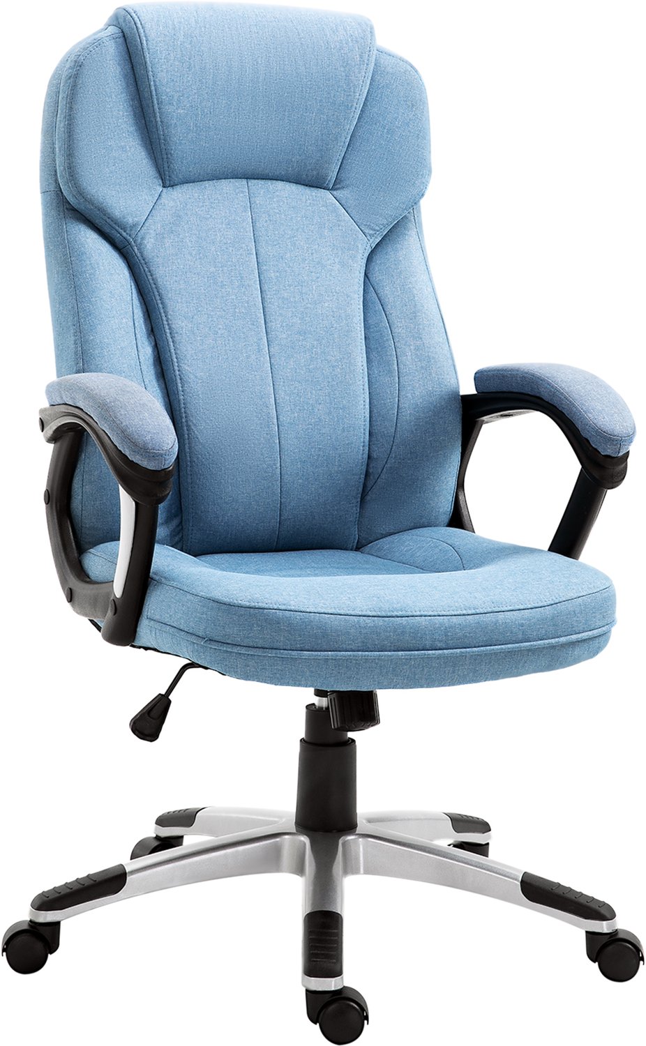 Vinona Ergonomische bureaustoel - Met armleuningen en wipfunctie - In hoogte verstelbaar - 66 x 75 x 110-120 cm - Lichtblauw