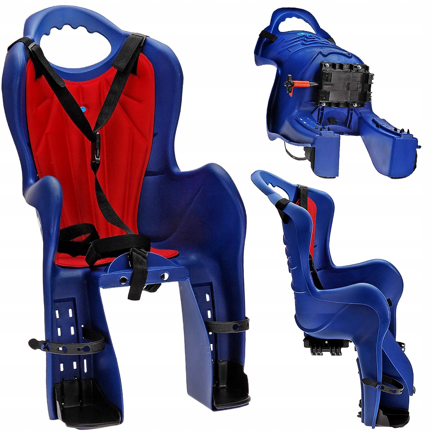 Merkloos Kinderzitje voor Fietsdrager - Blauw