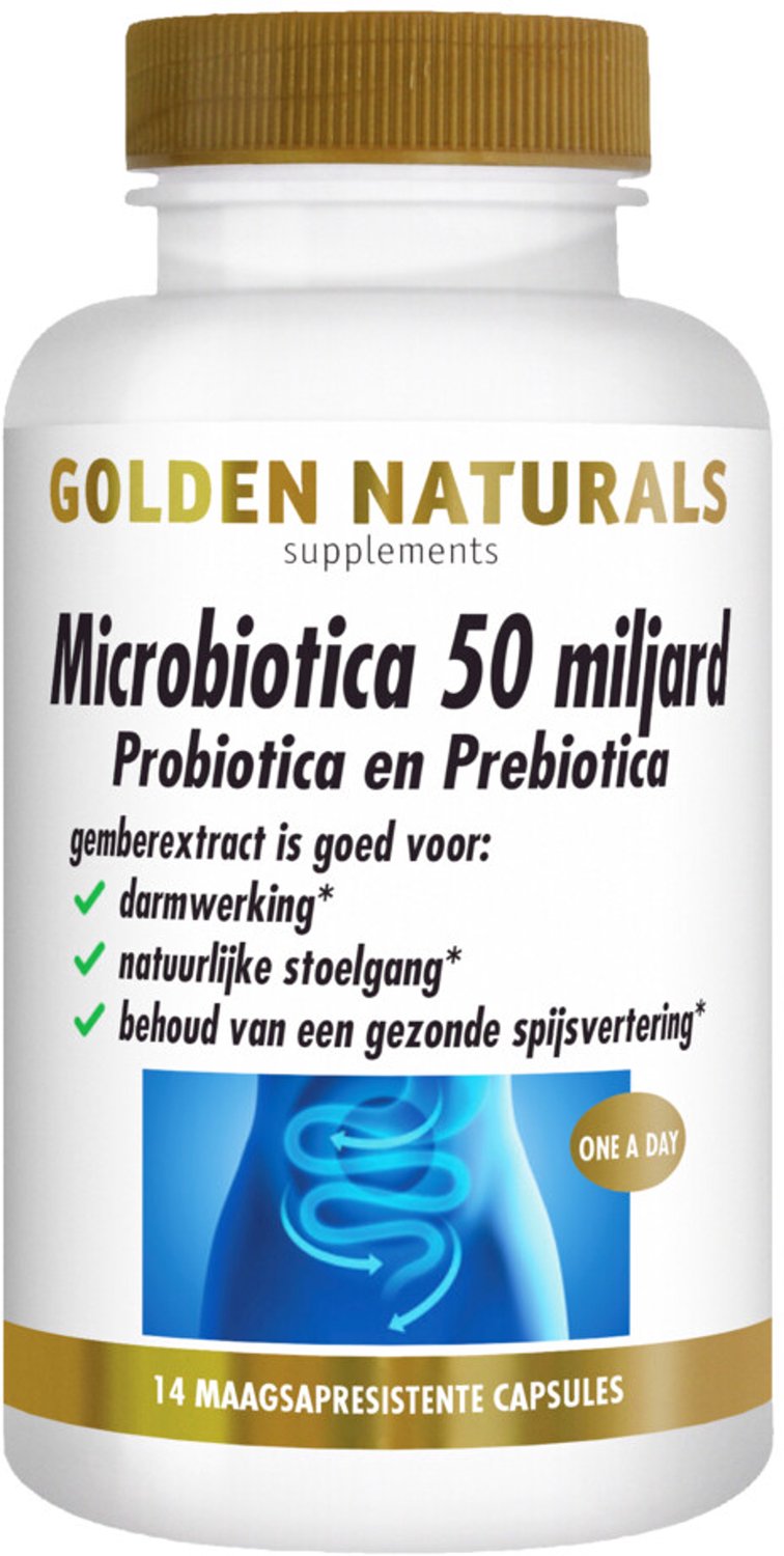 Golden Naturals - Microbiotica 50 Miljard - 2 x 14 vegacapsules - Voordeelverpakking