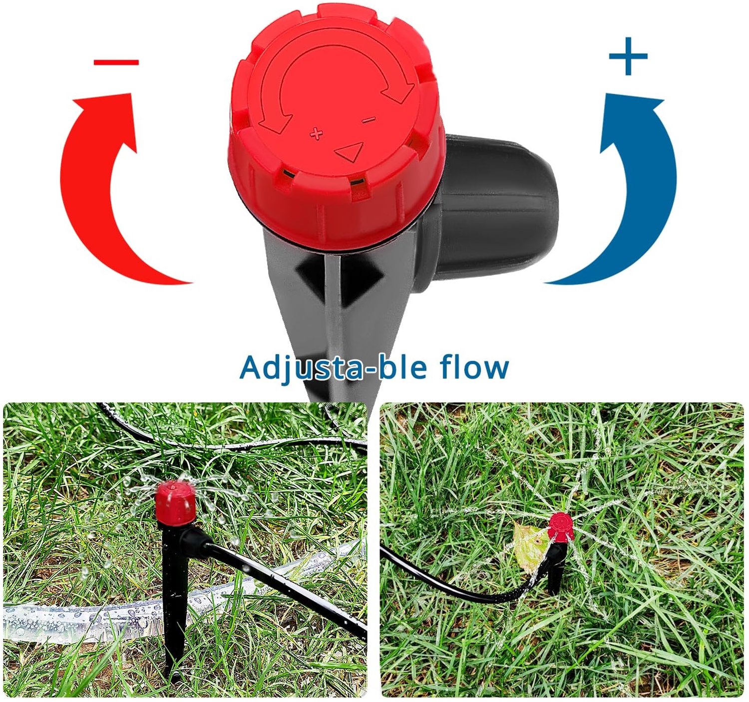20 Stuks 360 Graden Verstelbare Irrigatie Drippers voor Tuinslangen, Micro 8-Gat Stake Dripper met Barbed Connector, Waterdoorlatende Emitter voor Efficiënte Tuinirrigatie