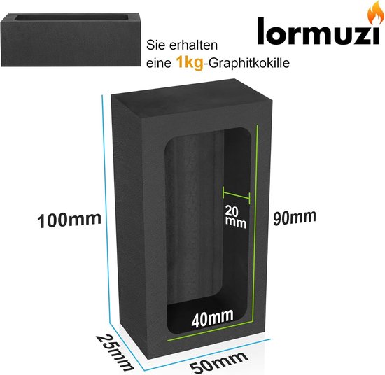 Hoogwaardige grafietstaaf voor gietmallen - Geschikt voor goud, zilver, aluminium, koper, messing, zink en loodlegeringen - 1kg verpakking — afbeelding 5