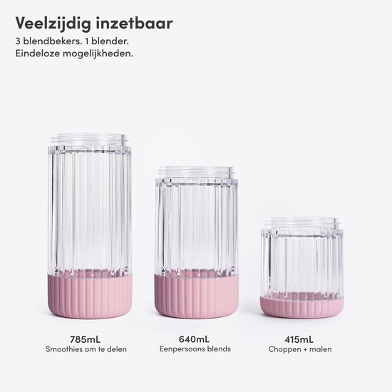 BEAST Mighty 850 Plus Krachtige Compacte Blender Smoothie To Go - 850W - 3 XL Tritan Bekers - Mixt Moeiteloos IJs & Bevroren Fruit - Lila van BEAST — afbeelding 2