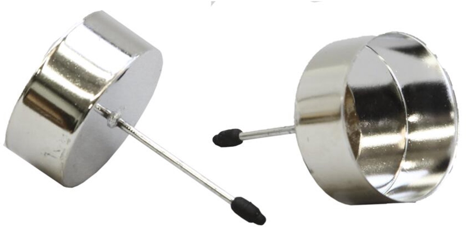 Othmar Decorations Theelichthouders stekers - 4x -zilver - 5 cm -metaal - voor kerststuk