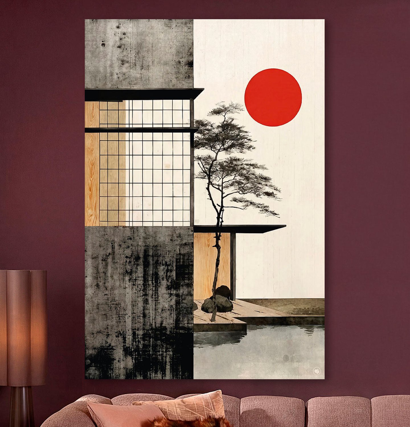 HIP ORGNL Zen Architectural Sun - Wanddecoratie Japandi - 80x120 cm