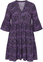 Studio Untold - Dames - Jurk kort A-lijn zebraprint 3/4-mouwen met statement - Sering - Maat 46+