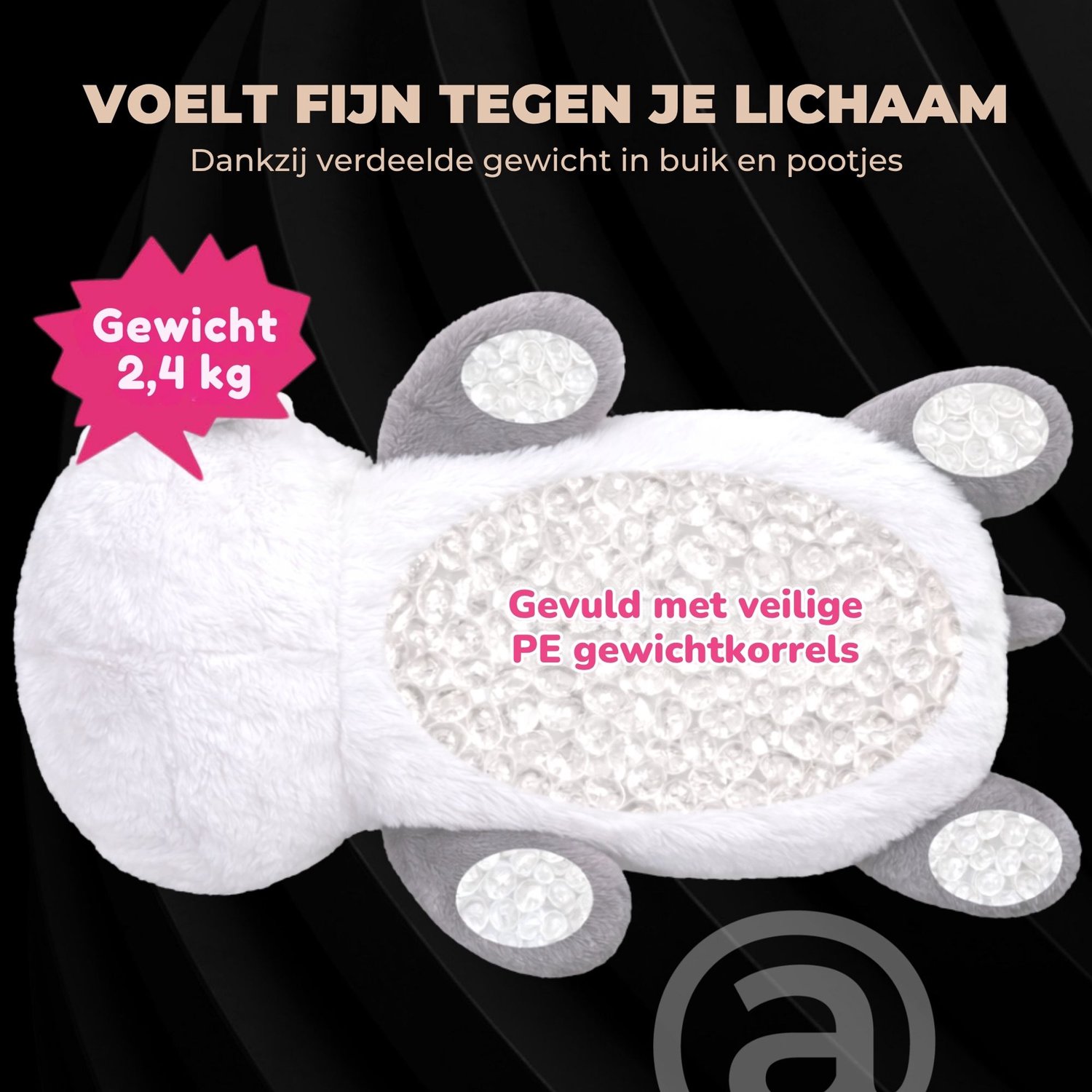 ADEL Verzwaringsknuffel Koe 2 kg – Zachte Verzwaarde Knuffel / Weighted Stuffed Animal – Verzwaringskussen Kind & Volwassenen – Rustgevend Knuffeldier — afbeelding 10