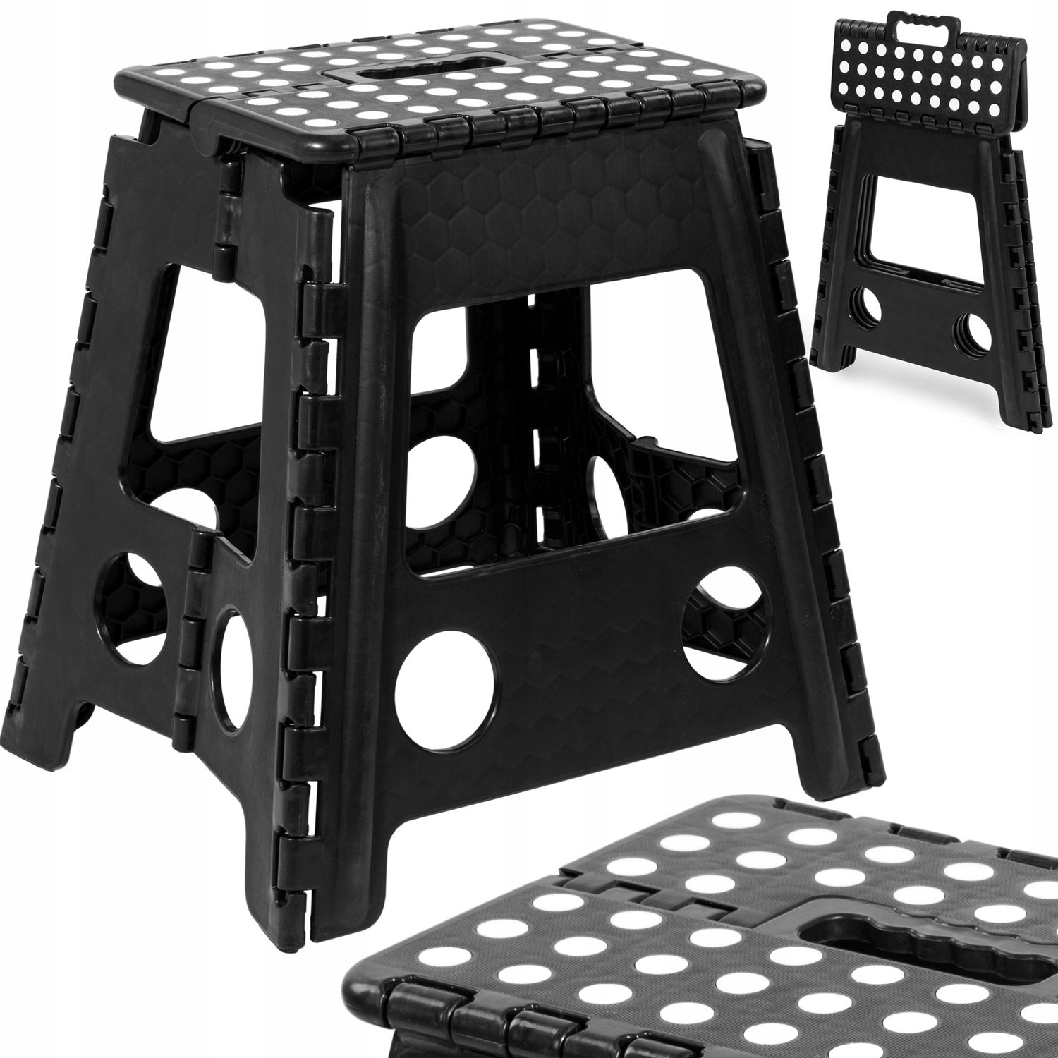 Opvouwbare Antislip Kruk - Zwart, 40 cm, 120 kg Belastbaar