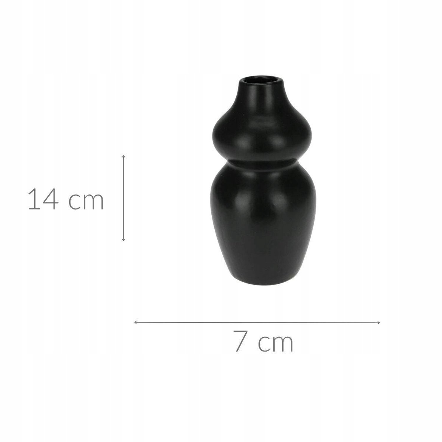 Home & Styling Collection Keramieken Decoratieve Vaas - Zwart, 14 cm Hoog