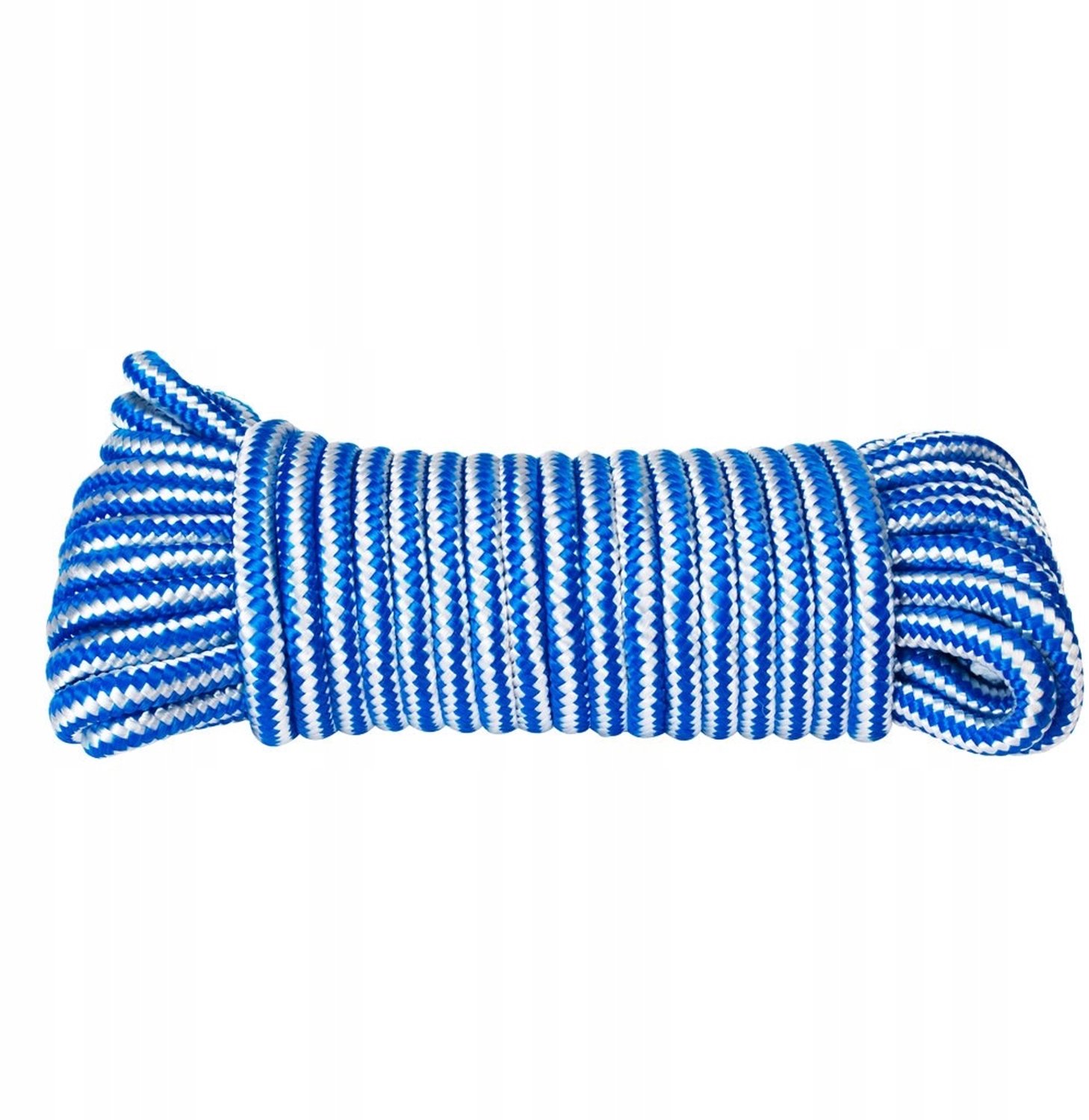 Zeilkoord 6 mm, 20 meter - Wit/Blauw